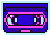 Pixel art image of a VHS tape.